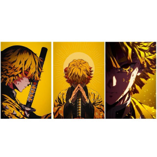 پک پوستر مدل انیمه شیطان کش demon slayer طرح زنیتسو Zenitsu مجموعه 3 عددی کد 1