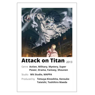 پوستر مدل انیمه اتک ان تایتان Attack on Titan کد 175