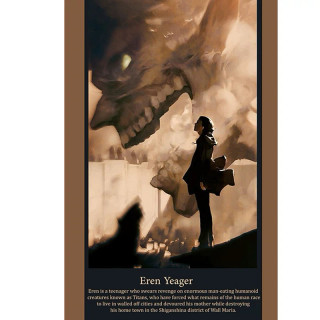 پوستر بایو برد مدل انیمه اتک ان تایتان Attack on Titan طرح ارن یگر Eren Jaeger کد 73